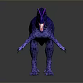 Stunning 3D Rendered Blue Dinosaur With Purple Spots And Open Mouth