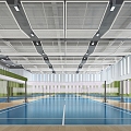 modern school gymnasium basketball court badminton court 3d model