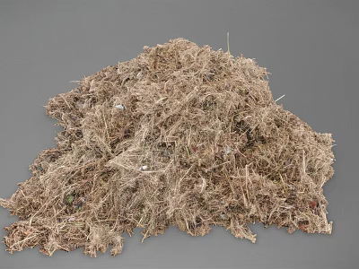Natural Dried Herbs Pile With Organic Grass Texture On Gray Background 3d model