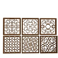Middle-ancient style carved hollow window solid wood window lattice window landscape wall lattice window openwork window 3d model