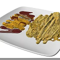 Delicious Crispy Fried Food Served With Savory Sauce On White Plate