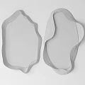 Irregular Shape Modern Wall Mirrors with Gold and Silver Frames for Contemporary Home 3d model
