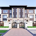 New Chinese Style Double Villa 3d model