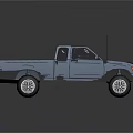 Light Blue Two Door Pickup Truck with Classic Styling and Open Bed Design