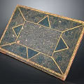 Vintage Decorative Box With Geometric Patterns Golden Border And Textured Surface 3d model