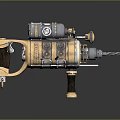 Elegant Vintage Power Drill Featuring Intricate Metal Accents And Wooden Handle For Hardware Tools