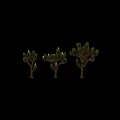 Natural Decorative Ornament Set with Palm Trees Green Plants and White Figure Silhouette