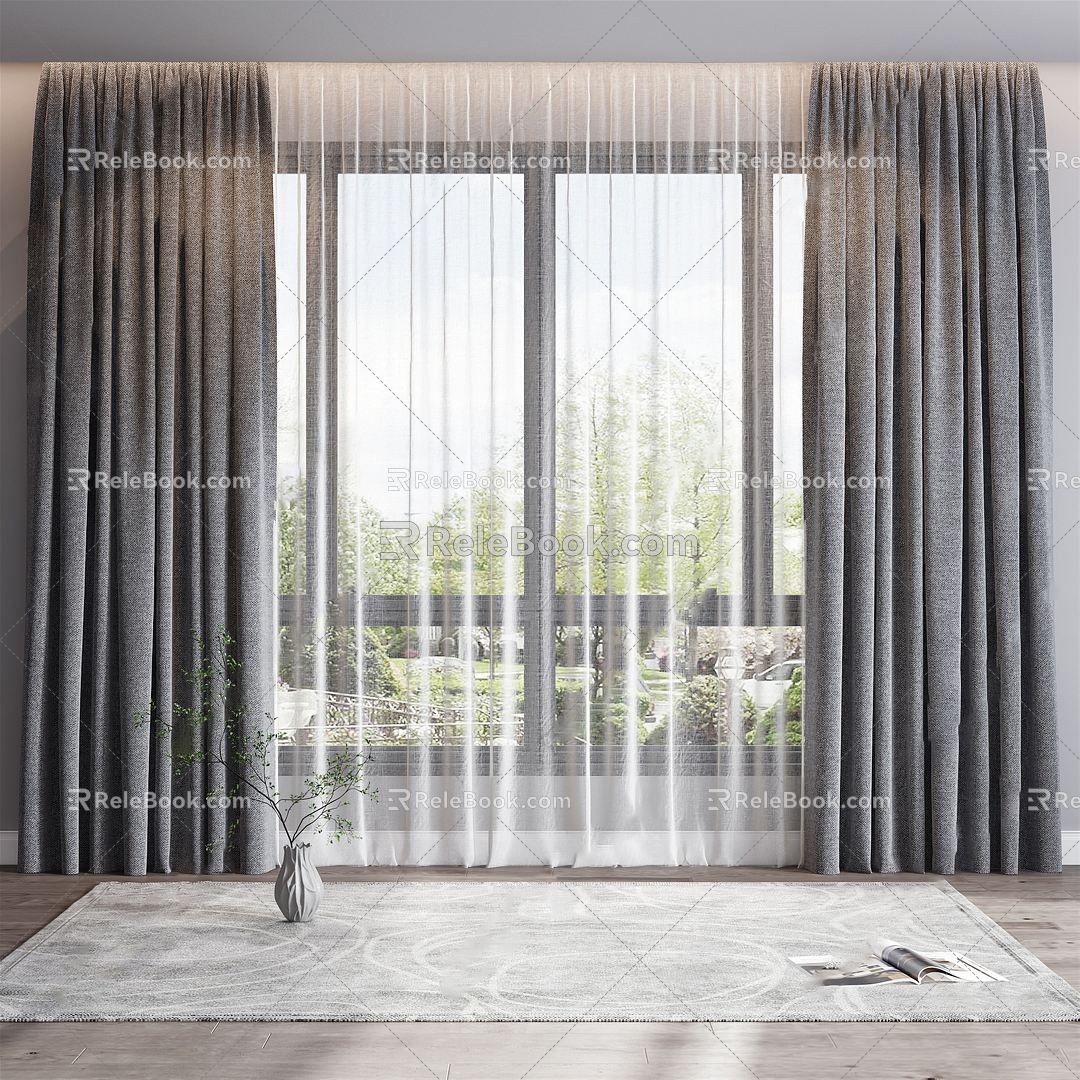 Modern Curtains 3d model