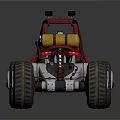 Off Road Buggy Design With Red Frame Large Tires And Yellow Fuel Tanks