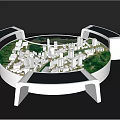 Modern Circular Commercial Equipment Display Stand With Interactive City Model And Screens