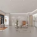 Clothing Store Interior With Mannequins Clothing Displays And Display Racks