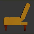 Vibrant Orange Tufted Sofa With Red Legs And Rectangular Design