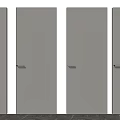 Modern White Hinged Doors With Sleek Design For Home Interior Use 3d model