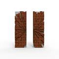 Modern Artistic Installation With Radial Cut Wood And Concrete Frames