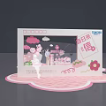 Pink Cherry Blossom Themed Liquor Store Spring Limited Edition Baijiu Display Stand