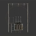 Detailed Industrial Electrical Equipment With Metal Frame And Wiring Components