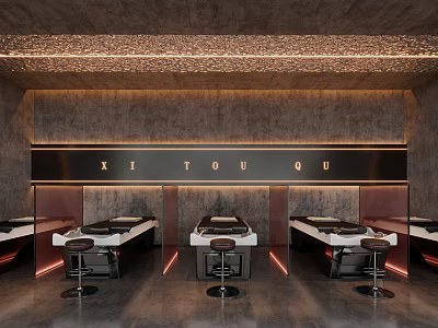 Shampoo area Barber Shampoo area 3d model