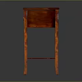 Traditional Wooden Side Table With Ornate Carved Drawer And Lower Shelf