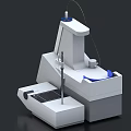 Advanced Industrial Equipment With White Gray Body And Blue Top Components For Precision Measurement Analysis