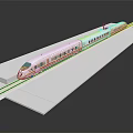 Modern High Speed Train Model With Streamlined Design On White Track 3d model