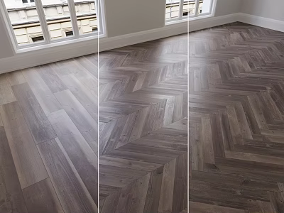 Wooden Flooring With Different Patterns Straight Lay Herringbone And Dark Color Interior Design 3d model