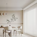 Modern Restaurant Interior Design With Dining Table Chairs Pendant Lights Brick Wall And Plant