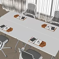 Office desk and chair combination 3d model