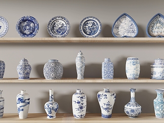 New Chinese Blue and White Porcelain 3d model