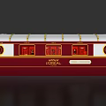 Loreal Branded Train Carriage Model With Red White Body And Gold Accents