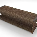 Vintage Wooden Bench With Rustic Style Wooden Surface And Metal Accents Lower Shelf