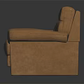 Modern Three Seater Brown Leather Sofa With Plush Backrest Thick Armrests And Elegant Design