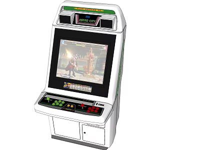 Classic Arcade Entertainment Machine With Colorful Screen And Control Panel Buttons 3d model