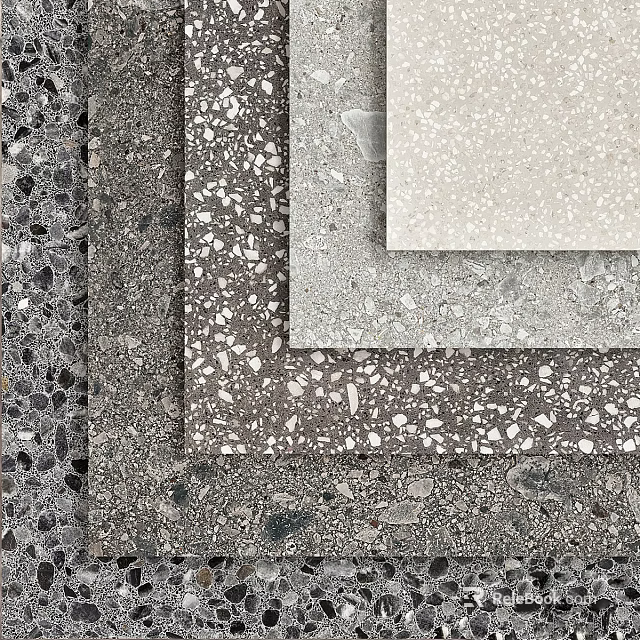 Square Rugs With Terrazzo Inspired Speckled Textures In Neutral Tones For Home Decor 3d model 