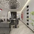 Modern Luxury Beauty Hair Salon Interior Design With Well Arranged Styling Stations And Green Plants