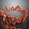 Stylish Orange Lifestyle Bracelet With Intricate Wave Design And Smooth Finish