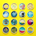 Modern clock wall clock combination decoration 3d model