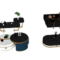 Elegant Modern Coffee Table Designs With Black White Frames And Decorative Ornaments 3d model