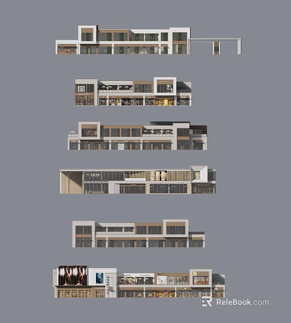 Modern Multi Storey Townhouse Exteriors Featuring Contemporary Architectural Design Details 3d model 