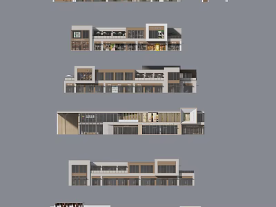 Modern Multi Storey Townhouse Exteriors Featuring Contemporary Architectural Design Details 3d model