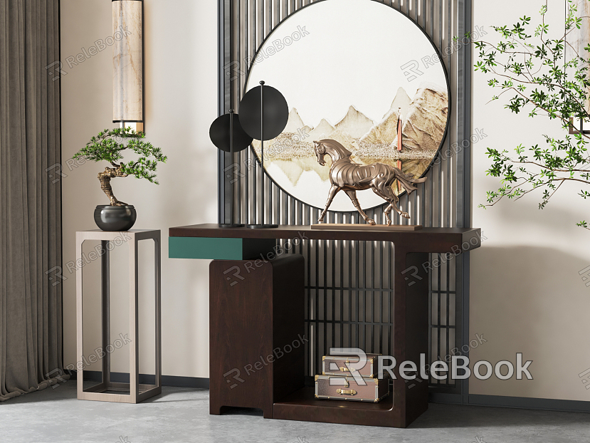 New Chinese-style Entrance Cabinet model