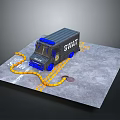 Kids SWAT Toy Truck Play Set With Blue Lights And Yellow Caution Tape