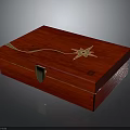 Elegant Red Wooden Box With Golden Star Pattern And Decorative Lock For Daily Use
