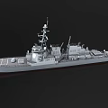 Modern Military Warship Model With Radar Antennas Naval Guns And Deck Equipment