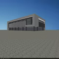 Modern White Office Building With Large Glass Windows And Metal Cladding 3d model