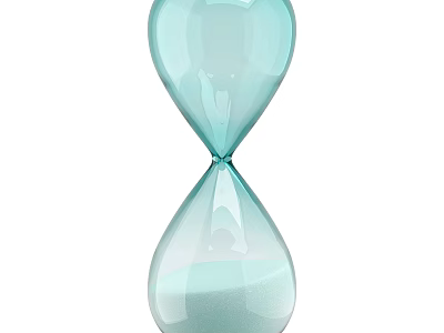 Elegant Light Blue Glass Hourglass With Smooth Sand And Classic Shape 3d model