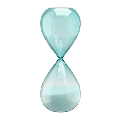 Elegant Light Blue Glass Hourglass With Smooth Sand And Classic Shape 3d model