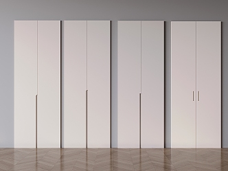 Modern Cream Wardrobe Door Panel Solid Wood Wardrobe Door Panel 3d model