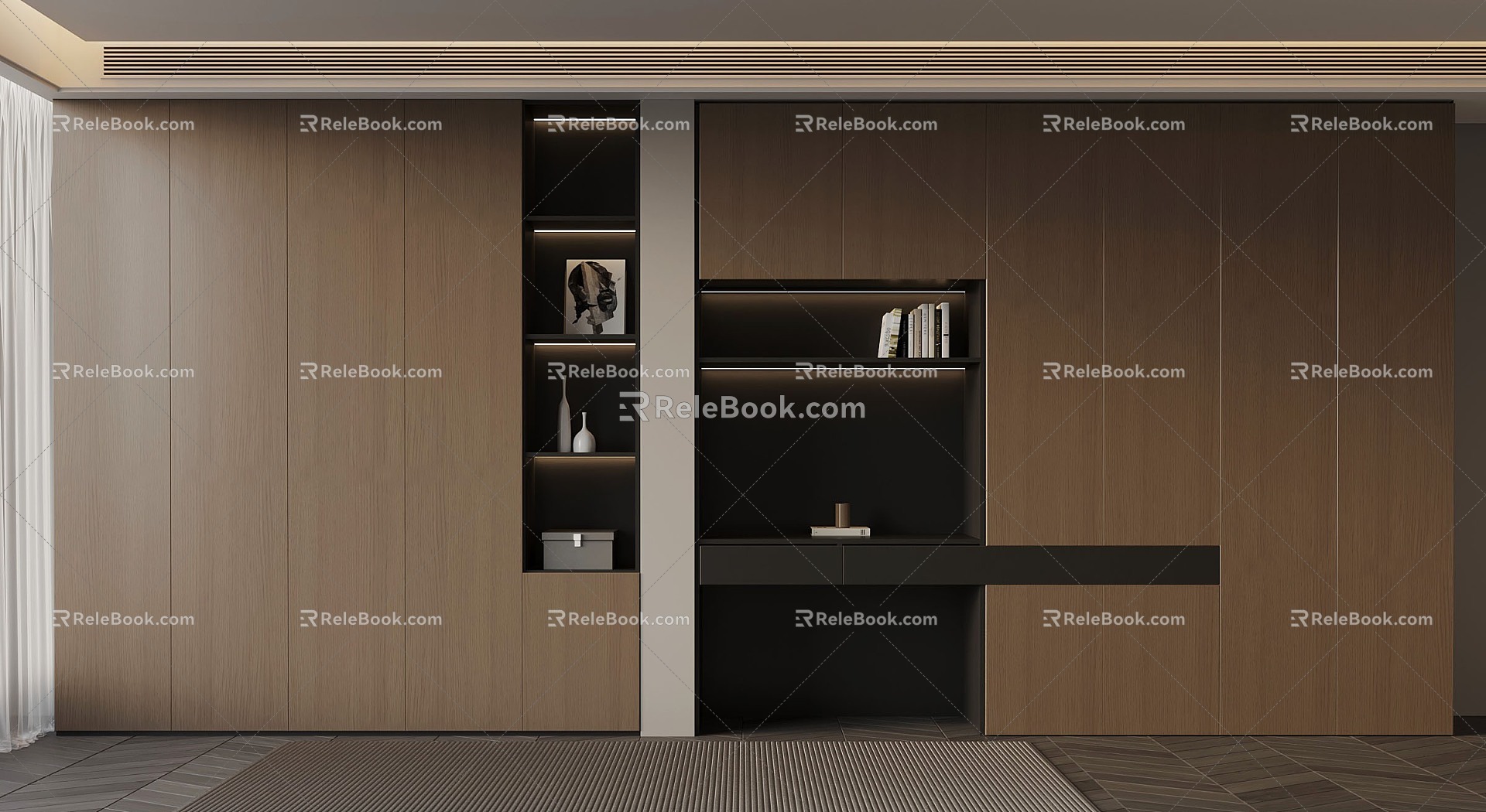 07 wardrobe Italian minimalist wardrobe 3d model