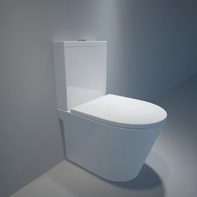 Modern White Toilet with Sleek Design in Minimalist Bathroom Interior 3d model