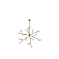 Modern Crystal Chandelier With Brass Branches And Shiny Glass Balls For Interior Decoration